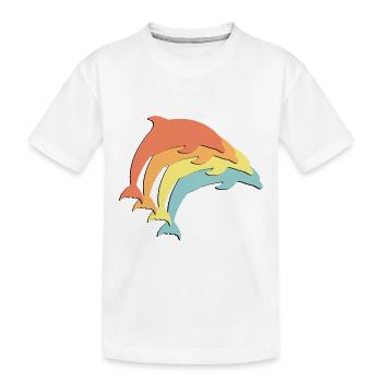 Delfin - Kinder Premium Bio T-Shirt - Weiß - Vorne