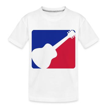 Blau Rot Gitarrist Gitarre - Kinder Premium Bio T-Shirt - Weiß - Vorne