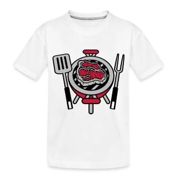 Steak BBQ Grill Master Coal Grill - Kids' Premium Organic T-Shirt - white - Front