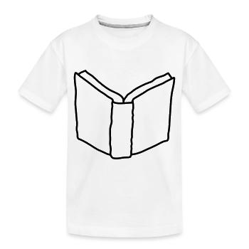 Comic open novel book - Kids' Premium Organic T-Shirt - white - Front