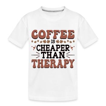 Café Sarcasme Amis Bonheur Joie Cappuccino - T-shirt bio Premium Enfant - blanc - Devant