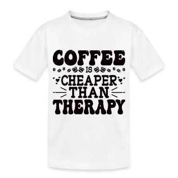 Café Sarcasme Amis Bonheur Joie Cappuccino - T-shirt bio Premium Enfant - blanc - Devant