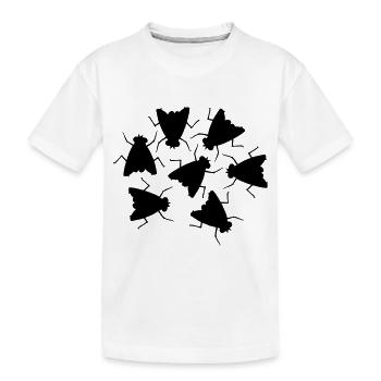 Hausfliegen Gruppe Team Silhouette - Kinder Premium Bio T-Shirt - Weiß - Vorne