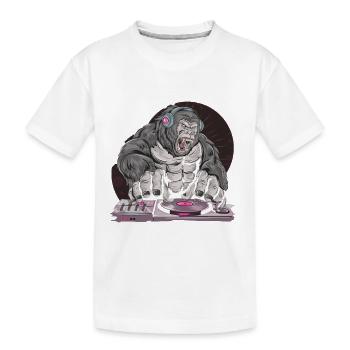 GORILLE MUSIQUE HIP HOP - T-shirt bio Premium Enfant - blanc - Devant
