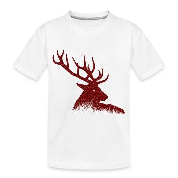 Hirsch - Kinder Premium Bio T-Shirt - Weiß - Vorne