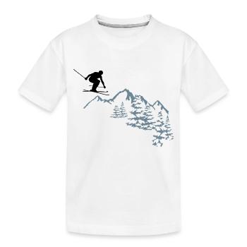 Skifahren, Ski, Berge, Alpen - Kinder Premium Bio T-Shirt - Weiß - Vorne