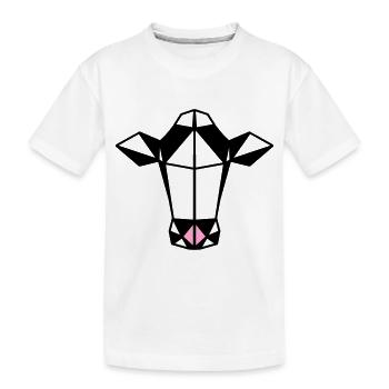 Low Poly Cow - Kids' Premium Organic T-Shirt - white - Front