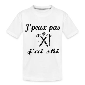 J' peux pas j' ai ski - T-shirt bio Premium Enfant - blanc - Devant