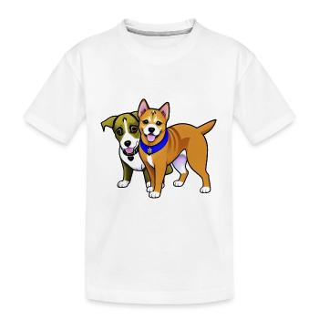 Zwei niedliche Hunde - Kinder Premium Bio T-Shirt - Weiß - Vorne