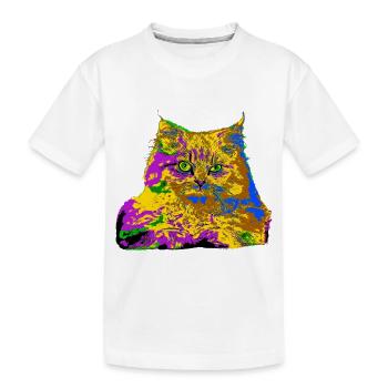 Chat coloré - T-shirt bio Premium Enfant - blanc - Devant