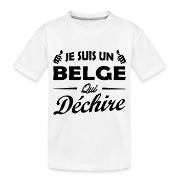 je suis un belge qui déchire / cadeau humour belge - T-shirt bio Premium Enfant - blanc - Devant