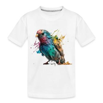 Colorful Little Bird Splash Art Design - for everyone - Kids' Premium Organic T-Shirt - white - Front