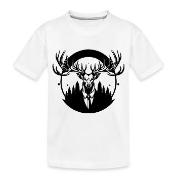 Hirsch - Kids' Premium Organic T-Shirt - white - Front