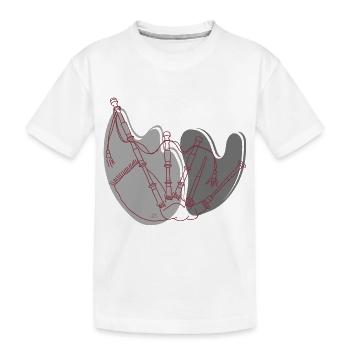 « Bagpipes », Boho Line Art Design, série « Music » - T-shirt bio Premium Enfant - blanc - Devant