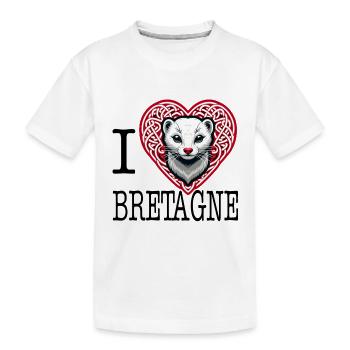 I Love Bretagne Tribal Celtic Ermine - Kids' Premium Organic T-Shirt - white - Front