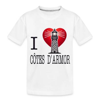 I love Côtes d'Armor von I Love Bretagne - Kinder Premium Bio T-Shirt - Weiß - Vorne