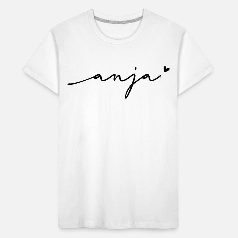 Anja Cursive Name Kids' Premium Organic T-Shirt