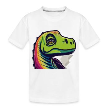 Regenbogen Echse - Kinder Premium Bio T-Shirt - Weiß - Vorne