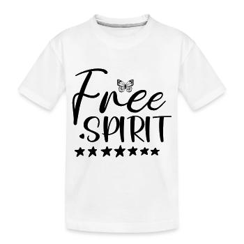 Free Spirit - Kinder Premium Bio T-Shirt - Weiß - Vorne