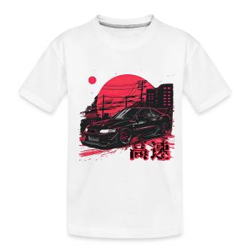 Schwarzer Lancer Evo | Klassisches JDM - Kinder Premium Bio T-Shirt - Weiß - Vorne