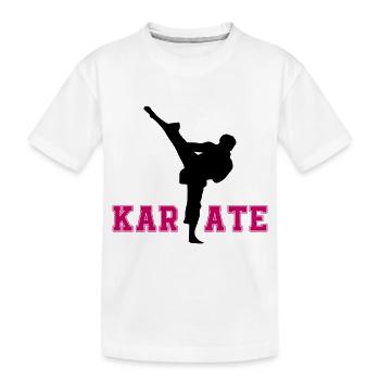 karate - Kinder Premium Bio T-Shirt - Weiß - Vorne