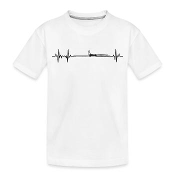 Ruderboot EKG Herzlinie - Kinder Premium Bio T-Shirt - Weiß - Vorne