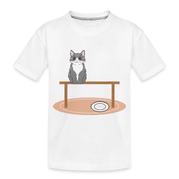 Chat sur table - T-shirt bio Premium Enfant - blanc - Devant