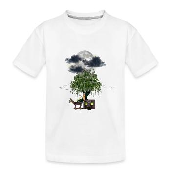 Erdnuss Erdnüsse Kutsche Vollmond Reise Abenteuer - Kinder Premium Bio T-Shirt - Weiß - Vorne