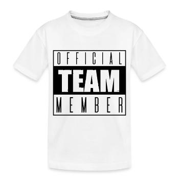 Team Member Official - Kids' Premium Organic T-Shirt - white - Front