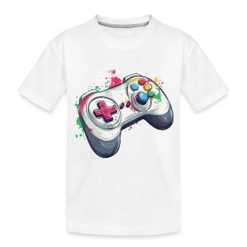 Manettes de jeux vidéo pour les joueurs - T-shirt bio Premium Enfant - blanc - Devant