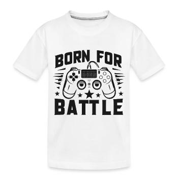 Né pour le combat - T-shirt bio Premium Enfant - blanc - Devant