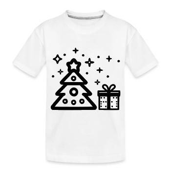 Klassischer Weihnachtsbaum - Kinder Premium Bio T-Shirt - Weiß - Vorne