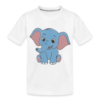 NIEDLICHES ELEFANTENBABY - Kinder Premium Bio T-Shirt - Weiß - Vorne