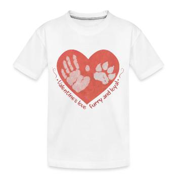 Valentinstag-Liebe: Pelzige und treue Kameradschaft - Kinder Premium Bio T-Shirt - Weiß - Vorne