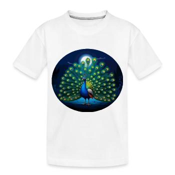 Paon à la pleine lune - T-shirt bio Premium Enfant - blanc - Devant