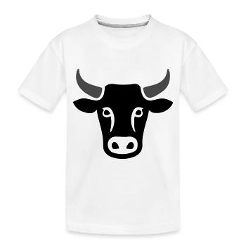 Kuh Rind Kopf - Kinder Premium Bio T-Shirt - Weiß - Vorne