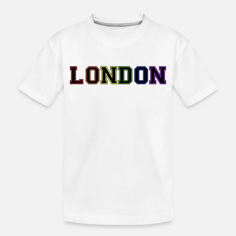 London Varsity Rainbow - Kinder Premium Bio T-Shirt - Weiß