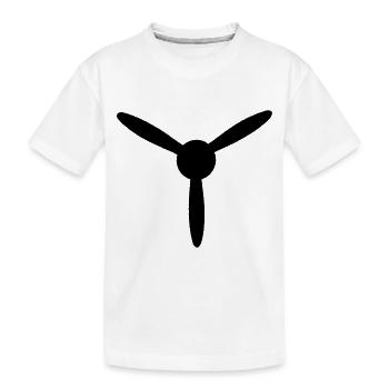 3-Blatt Propeller 1 Farbe - Kinder Premium Bio T-Shirt - Weiß - Vorne