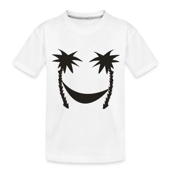 Palmier sourire paradisiaque avec hamac - T-shirt bio Premium Enfant - blanc - Devant