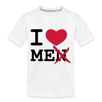 I Love Men - Kinder Premium Bio T-Shirt - Weiß - Vorne