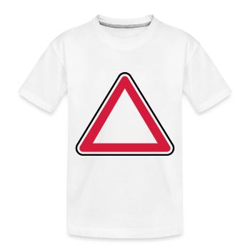Achtung Tafel - Kinder Premium Bio T-Shirt - Weiß - Vorne