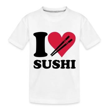 Sushi - I love sushi - Kinder Premium Bio T-Shirt - Weiß - Vorne