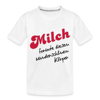 Milch - Kinder Premium Bio T-Shirt - Weiß - Vorne