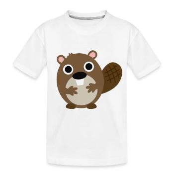 Biber - Kinder Premium Bio T-Shirt - Weiß - Vorne