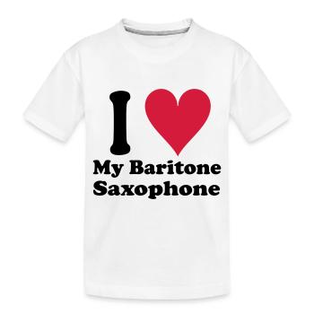 I Love Baritone Saxophone - Kids' Premium Organic T-Shirt - white - Front