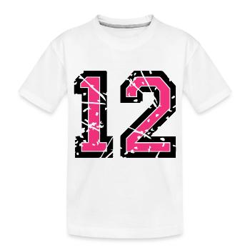 12 Vektor Used Look - Farbwechsel - Kinder Premium Bio T-Shirt - Weiß - Vorne