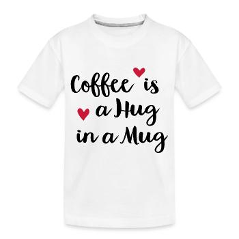 Kaffee - Kinder Premium Bio T-Shirt - Weiß - Vorne