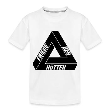Friede den Hütten - Kinder Premium Bio T-Shirt - Weiß - Vorne