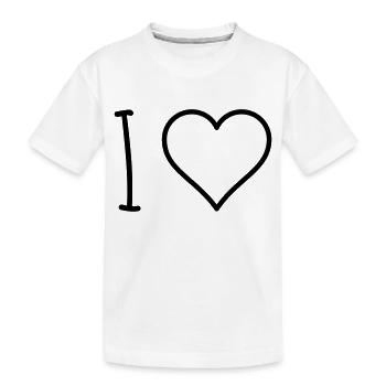 I Love - Kinder Premium Bio T-Shirt - Weiß - Vorne