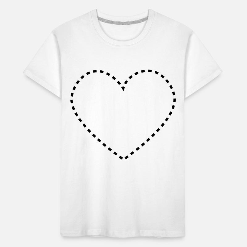 dashed_heart_1c Kids' Premium Organic T-Shirt